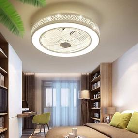 img 2 attached to 🌀 Minney Ceiling Fan with Light: 22-inch Enclosed Shell, Dimmable LED, Remote Control - Perfect for Low Profile Rooms