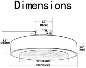 img 3 attached to 🌀 Minney Ceiling Fan with Light: 22-inch Enclosed Shell, Dimmable LED, Remote Control - Perfect for Low Profile Rooms