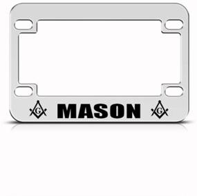 img 4 attached to 🔧 Masonic Mason Moson Logo Metal License Plate Frame: Ultimate Speed & Style for Bikes and Motorcycles