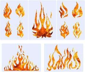 img 4 attached to 🔥 Flame Stencil Set - 5 Reusable Templates for Arts & Crafts, Airbrush Painting, Window Décor - 7.9 x 5.5 Inch