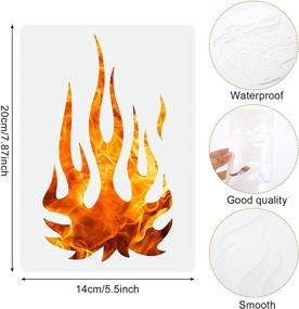 img 3 attached to 🔥 Flame Stencil Set - 5 Reusable Templates for Arts & Crafts, Airbrush Painting, Window Décor - 7.9 x 5.5 Inch