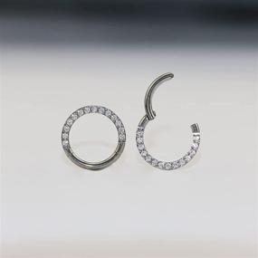 img 2 attached to Titanium Piercing Cartilage Clicker Segment Women's Jewelry