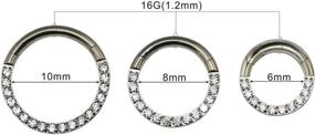 img 3 attached to Titanium Piercing Cartilage Clicker Segment Women's Jewelry