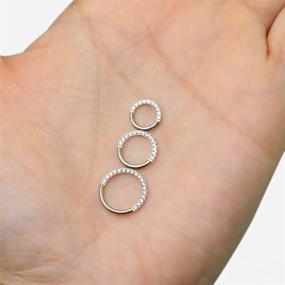 img 1 attached to Titanium Piercing Cartilage Clicker Segment Women's Jewelry