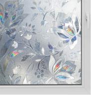 🌷 non-adhesive 3d window film - tulip design | privacy glass sticker with heat control, anti-uv, static cling | size: 35.4 inch x 6.5 feet logo