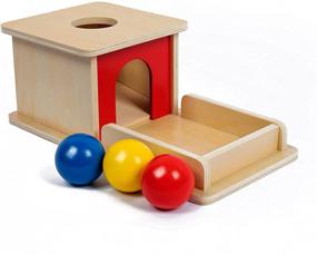 img 3 attached to 🔴 Adena Montessori Object Permanence Box with Tray: Enhancing Cognitive Development for 6-12 Month Infants, 1 Year Babies, and Toddlers with Three Balls Montessori Toys