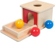 🔴 adena montessori object permanence box with tray: enhancing cognitive development for 6-12 month infants, 1 year babies, and toddlers with three balls montessori toys logo