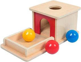 img 4 attached to 🔴 Adena Montessori Object Permanence Box with Tray: Enhancing Cognitive Development for 6-12 Month Infants, 1 Year Babies, and Toddlers with Three Balls Montessori Toys