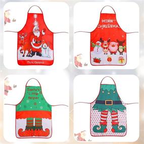 img 2 attached to Teblacker Christmas Kitchen Cooking Apron Christmas