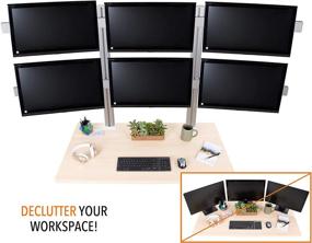 img 3 attached to 🖥️ Stand Steady 6 Monitor Mount: Высота регулируемое шесть мониторов рука с полной артикуляцией, тяжелая стойка VESA для ЖК/LED мониторов 17-32 дюйма - Серебро/6 креплений