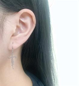 img 1 attached to 🕊️ Elegant 925 Sterling Silver Cross Drop Dangle Earrings: A Symbol of Eternity, Faith, and Love for Women and Girls