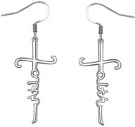 🕊️ elegant 925 sterling silver cross drop dangle earrings: a symbol of eternity, faith, and love for women and girls logo