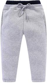 img 4 attached to 🏞 Cozy and Practical: LittleSpring Boys Girls Drawstring Fleece Pants for Ultimate Comfort