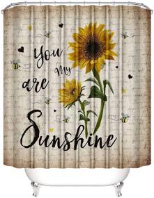 img 2 attached to Enhance Your Bathroom with Vibrant Sunflower Shower Curtain Sets and Rugs 4PCS – Waterproof and Non-Slip, Complete Bathroom Decor Set with 12 Hooks