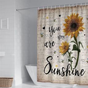 img 3 attached to Enhance Your Bathroom with Vibrant Sunflower Shower Curtain Sets and Rugs 4PCS – Waterproof and Non-Slip, Complete Bathroom Decor Set with 12 Hooks