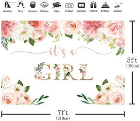 img 2 attached to 🌸 Занавеска для душа для маленькой девочки Aperturee с водяной расцветкой, розовым цветочным фоном 7x5 футов, украшения из цветов для фотографий, реквизит для фотобудки, баннерные материалы.