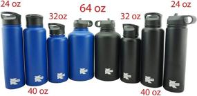 img 3 attached to 🧃 K-Cliffs Stainless Steel Vacuum Insulated Sport Water Bottle with Thermal Travel Mug, 3 Lids - Straw, Coffee, and Sport Cap, BPA-Free