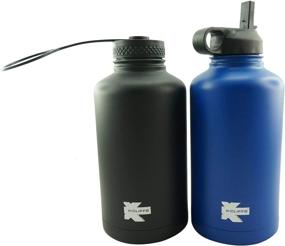 img 2 attached to 🧃 K-Cliffs Stainless Steel Vacuum Insulated Sport Water Bottle with Thermal Travel Mug, 3 Lids - Straw, Coffee, and Sport Cap, BPA-Free