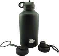 🧃 k-cliffs stainless steel vacuum insulated sport water bottle with thermal travel mug, 3 lids - straw, coffee, and sport cap, bpa-free logo