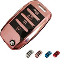 🔑 binowen pink kia key fob case cover – tpu keyless remote control smart key shell protector holder for kia rio, optima, soul, sportage, sorento, carens key case logo