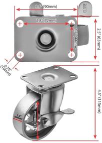 img 2 attached to 🔧 High Gauge Steel Swivel Caster Wheels