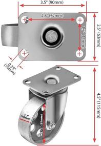 img 3 attached to 🔧 High Gauge Steel Swivel Caster Wheels