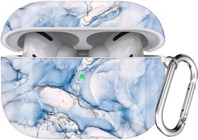 img 4 attached to 🔵 Чехол для корпуса наушников AirPods Pro Blue Marble - Valkit мягкий защитный чехол из TPU с брелоком для заряда Apple Airpods Pro - Переносной, ударопрочный для мужчин, женщин, девушек