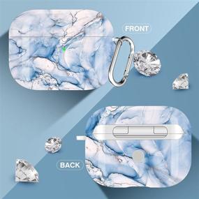 img 1 attached to 🔵 Чехол для корпуса наушников AirPods Pro Blue Marble - Valkit мягкий защитный чехол из TPU с брелоком для заряда Apple Airpods Pro - Переносной, ударопрочный для мужчин, женщин, девушек