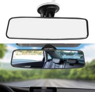 enhanced safety with adjustable rear view mirror for universal cars, trucks, suv - white, 9.64 x 2.6 inch logo