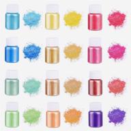 🎨 mica powder pearl pigment set - 12 color cosmetic grade metallic pigment supply kit in bottle for mica soap making, slime, bath bombs, make-up, nails (12 colors) logo