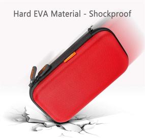 img 1 attached to External Hard Drive Case - GLCON Shockproof EVA Carrying Case For WD My Passport Element Seagate Expansion Backup Toshiba 1TB 2TB 4TB - High Protection Portable Travel Electronic Power Bank Bag (Red)