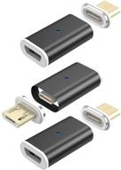 улучшенная связь: netdot gen10 магнитный микро usb к микро usb адаптер-переходник - 3 штуки (чёрный) логотип