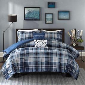 img 3 attached to Intelligent Design Cozy Comforter: Casual Cabin Lodge Plaid Design, All Season Bedding Set Blue Full/Queen