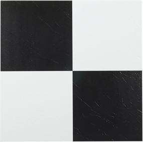 img 3 attached to 🏠 Achim Home Furnishings FTVSO10320 Nexus 12-Inch Vinyl Tile, Black and White Solid Pattern, Pack of 20