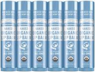 🌿 dr. bronner's organic lip balm - naked, 6-pack - unscented, with organic beeswax & avocado oil - ideal for dry lips, hands, chin or cheeks - enriched with jojoba oil for added moisture - soothing formula logo