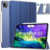 📱 moko ipad pro 11 2nd gen 2020/2018 case - slim lightweight translucent shell in navy blue for apple pencil charging - auto wake/sleep feature logo