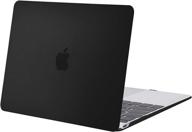 mosiso plastic hard shell case cover for macbook 12 inch retina display (model a1534, 2015-2017 release) - black logo