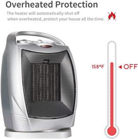 img 2 attached to 🔥 Brightown Portable Ceramic Space Heater 1500W/750W: Efficient Indoor Heating with Oscillation, Tip Over & Overheat Protection - Silver