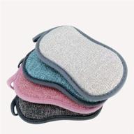 🧽 bsudilok 4pcs kitchen round sponge, double-sided dishwashing cloth, scouring pad, multifunctional household washing tool logo