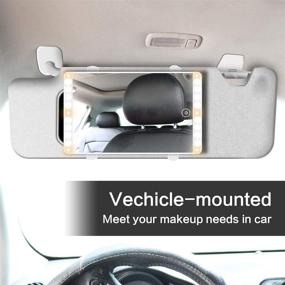 img 3 attached to 💡 TORRYZA Car Vanity Mirror: USB Rechargeable, Portable for Table or Car Sun Visor, Stylish B White Mirror with LED Lighting and Touch Sensor
