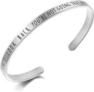 inspiring stainless steel cuff bracelet: gift of motivation 🌟 for women & girls on birthdays, mothers day & christmas logo