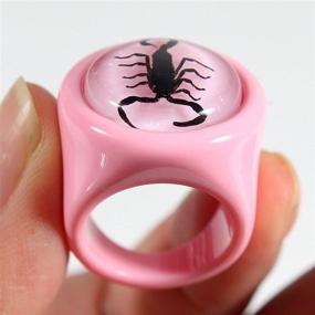 img 2 attached to 🦂 REALBUG Black Scorpion Pink Ring Size 6: Unique and Stylish Statement Jewelry