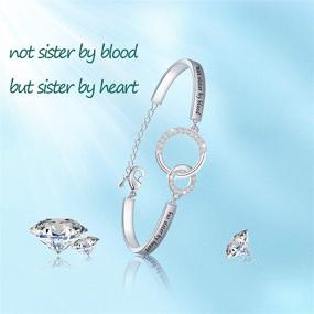 img 2 attached to 👭 ETLEE Friendship Cuff Bracelets Bangle - Not Sisters by Blood But Sisters by Heart, Jewelry Gift for Best Friend Women or Teen Girls - New Styles