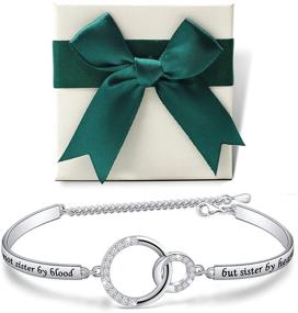 img 3 attached to 👭 ETLEE Friendship Cuff Bracelets Bangle - Not Sisters by Blood But Sisters by Heart, Jewelry Gift for Best Friend Women or Teen Girls - New Styles