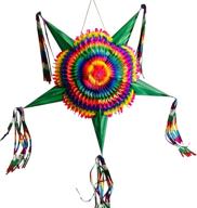 texmex fun stuff large mexican star pinata - colorful foldable fiesta party accessory for kids, boys, girls, adults - holds 3 pounds! logo