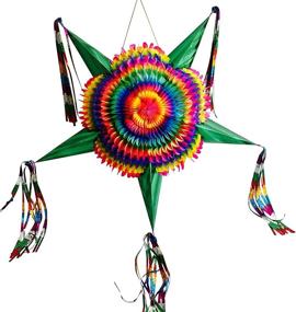 img 4 attached to TexMex Fun Stuff Large Mexican Star Pinata - Colorful Foldable Fiesta Party Accessory for Kids, Boys, Girls, Adults - Holds 3 Pounds!