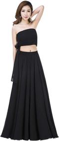 img 1 attached to Women's Summer Chiffon High Waist Pleated Maxi Skirt with Big Hem - Ideal for Wedding Party, Beach, or Long Skirts