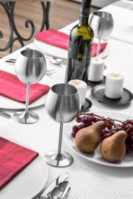 img 2 attached to 🍷 Set of 4 Stainless Steel Stemmed Wine Glasses by Modern Innovations - BPA Free, Shatterproof, Unbreakable, Dishwasher Safe, Great for Daily, Formal, Indoor and Outdoor Use, 12 Oz Capacity