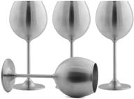 🍷 set of 4 stainless steel stemmed wine glasses by modern innovations - bpa free, shatterproof, unbreakable, dishwasher safe, great for daily, formal, indoor and outdoor use, 12 oz capacity логотип