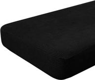 🛋️ hokway stretch couch cushion slipcovers - reversible sofa cushion protector covers in black (large) logo